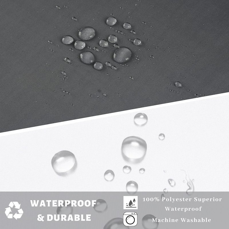 Ecoehoe 71" W x 79â€œ L Hook Free Fabric Shower Curtain with Polyester Snap-in Liner with Magnetsâ€“Hotel Quality Top See Through Gradient Grey - Image 2